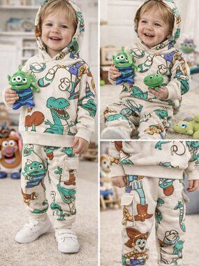 Disney Pixar Toy Story Toddler Outfit Set 3T Hoodie Joggers Rex Alien Woody Cute